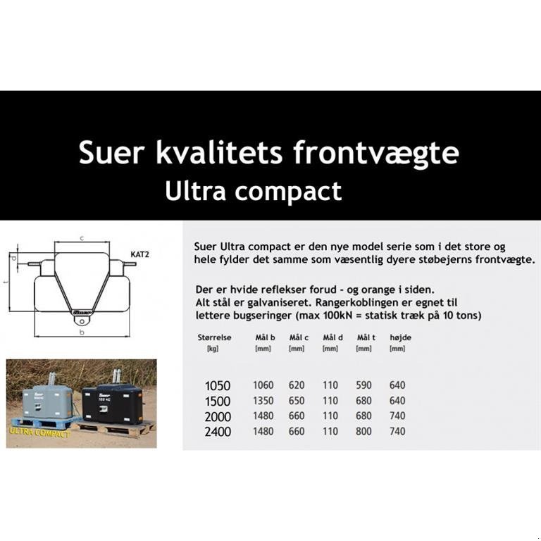 Frontgewicht tip Suer 1050 kg ultra kompakt - www.suer.dk GRATIS LEVERING, Gebrauchtmaschine in Tønder (Poză 2)