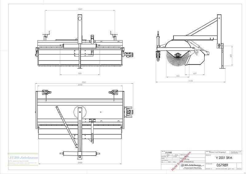 Kehrmaschine tip EURO-Jabelmann Schlepperkehrmaschinen 2,00 m, einschl. hydr. Entleerung, aus laufender Produktion, NEU, Neumaschine in Itterbeck (Poză 7)