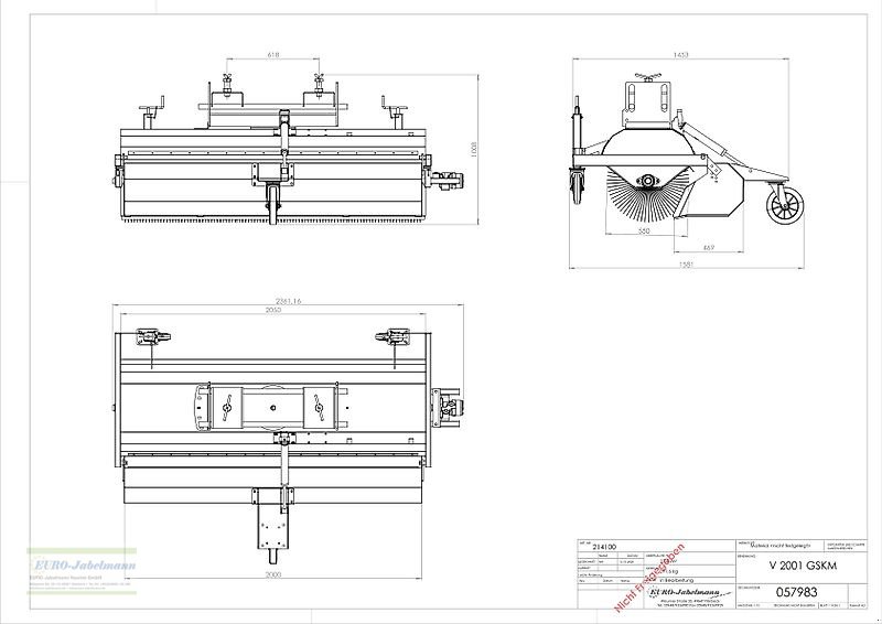 Kehrmaschine tip EURO-Jabelmann Staplerkehrmaschinen 2,00 m, einschl. hydr. Entleerung, aus laufender Produktion, NEU, Neumaschine in Itterbeck (Poză 5)
